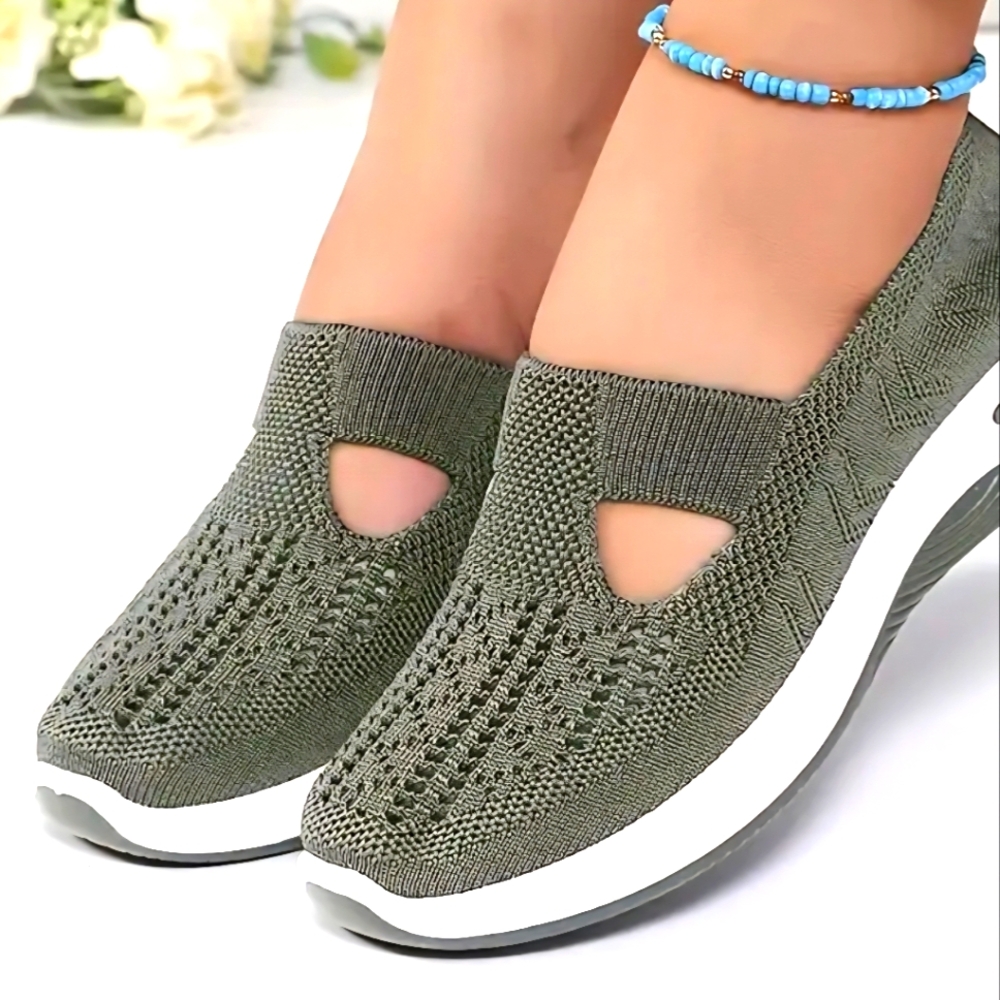 Unbranded Comfortable Green Slip On Sneakers Size 7.5/8 (38)